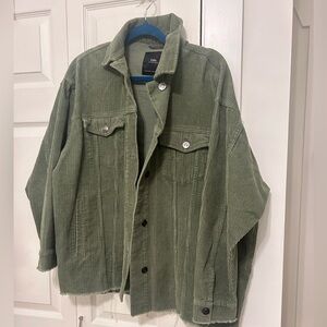 Zara Olive Green Corduroy Shacket/Jacket